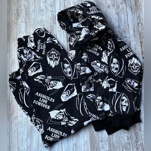 ALF Black Graphic Grim Reaper Men's Joggers & Hoodie Set